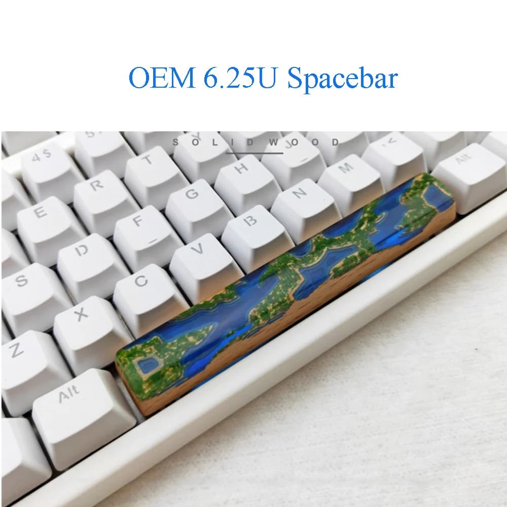 Fatto a mano OEM 6.25X Spacebar acque lucide e montagne lussuose copritasti in resina asse satellitare tastiera meccanica retroilluminata Keycap
