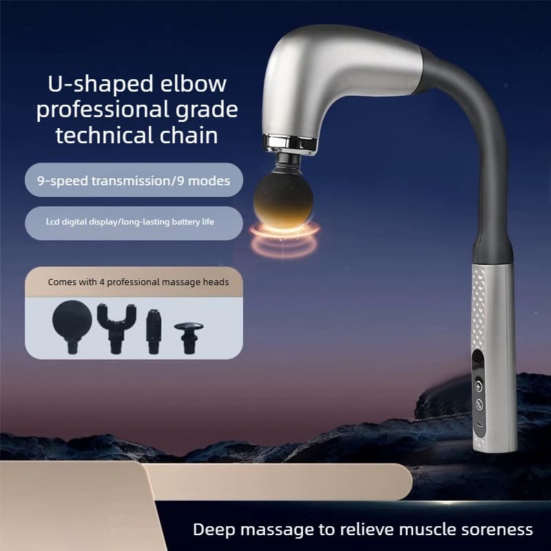 Multifunction Silent Multifunction Electric Massage Gun for Muscle Relaxation, Fitness and Back, with LCD Display, Portable Massage