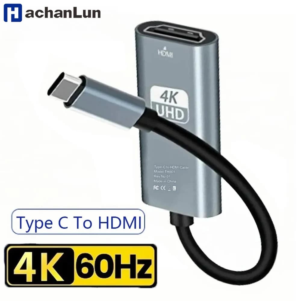 Adattatore da 4K 60Hz tipo C a HDMI Cavo convertitore HDTV HUB USB 3.1 per iPhone 15 Convertitore TV per iPad Samsung Laptop PC MacBook