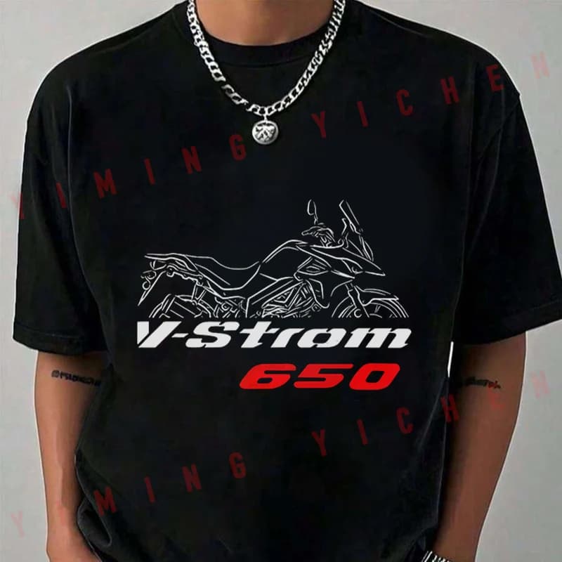 V-Strom 650 Motorcycle T-Shirt Moto Riders Summer Men's Fashion Casual O-Neck Tops Tee 2026