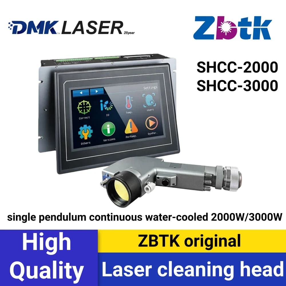 Testina di pulizia laser portatile originale ZBTK SHCC2000/3000 a pendolo singolo, raffreddata ad acqua continua, per la rimozione della ruggine