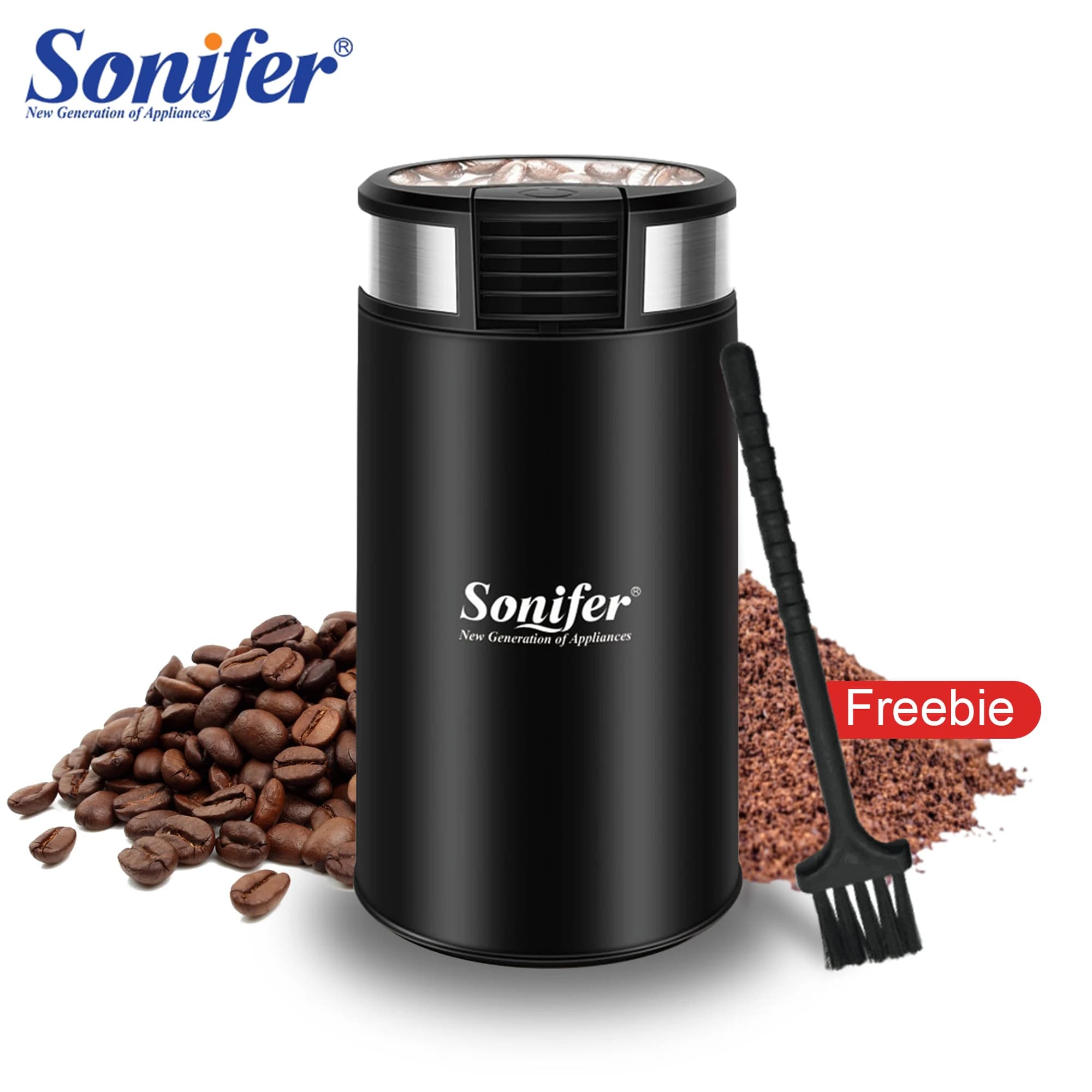 Macinacaffè elettrico 200W erbe noci grani pepe erba Tobacc spezie mulino per farina chicchi di caffè smerigliatrice elettrica macchina Sonifer