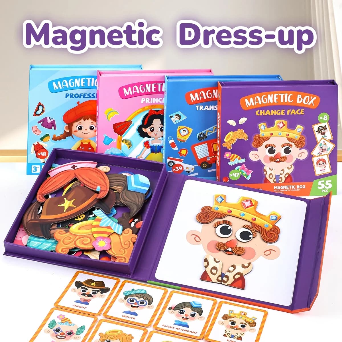 Giocattoli puzzle magnetici per vestire, giochi educativi divertenti per bambini, scene di vestire la principessa di trasporto professionale dei personaggi, adatti ai viaggi, regali a sorpresa adatti per ragazzi e ragazze di età compresa tra 3-6 anni