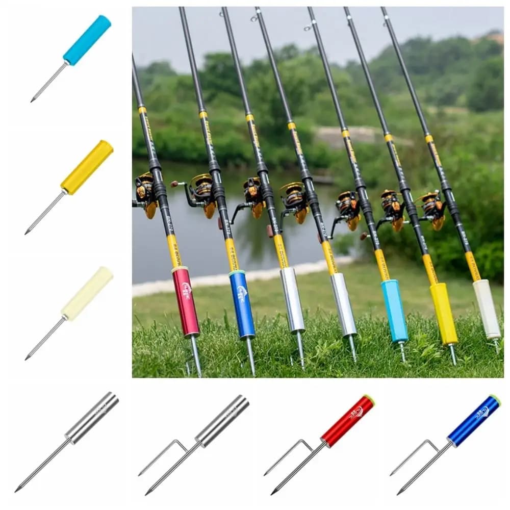Supporto per canna da pesca in metallo, inseribile nel terreno, portatile, per canna da mare, facile da trasportare, non deformabile, supporto per canna da pesca
