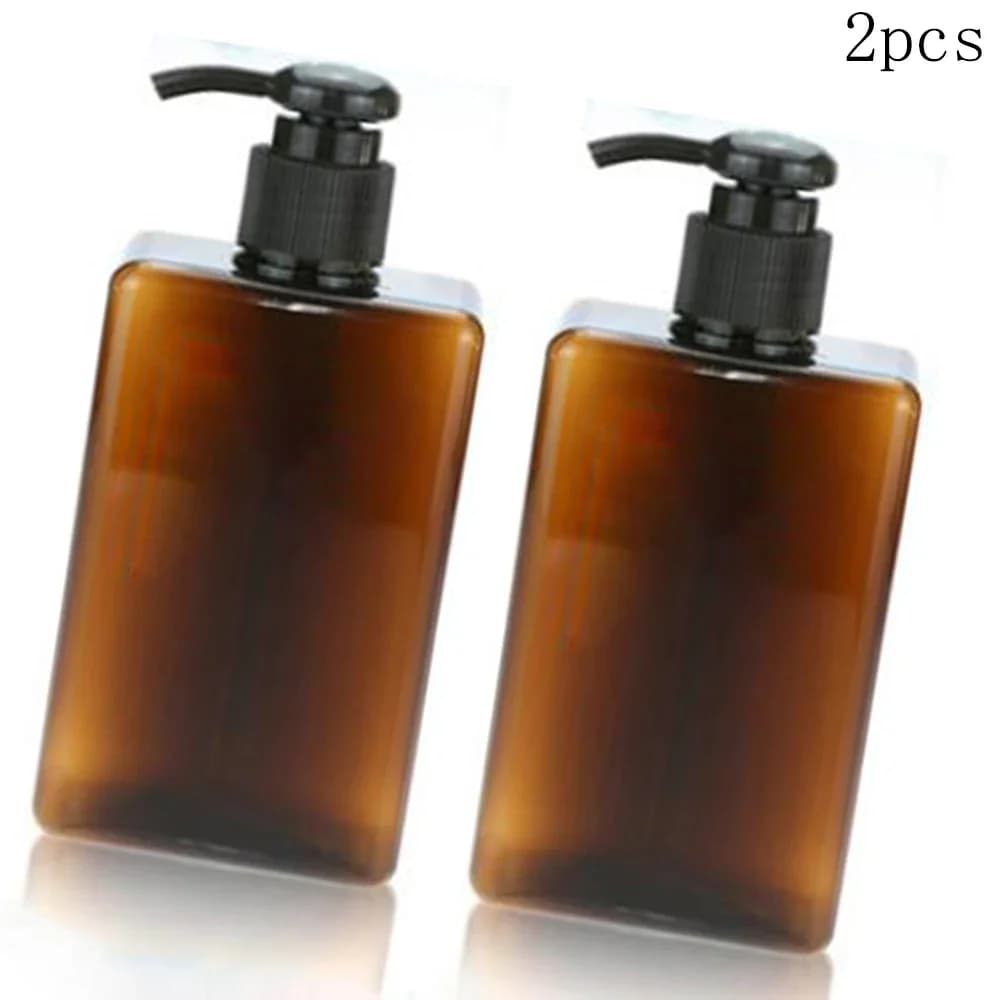 2 pz Bottiglie Pompa Riutilizzabili Portatile Quadrato Pompa Vuota Bottiglia Dispenser di Sapone Lozione Shampoo 280 ml Nuovo