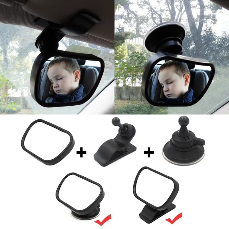 Child Safety Mirror Easy Installation 2 In 1 Kids Monitor BabyRear ViewMirror In-Car Baby Observation Mirror CarRear Seat