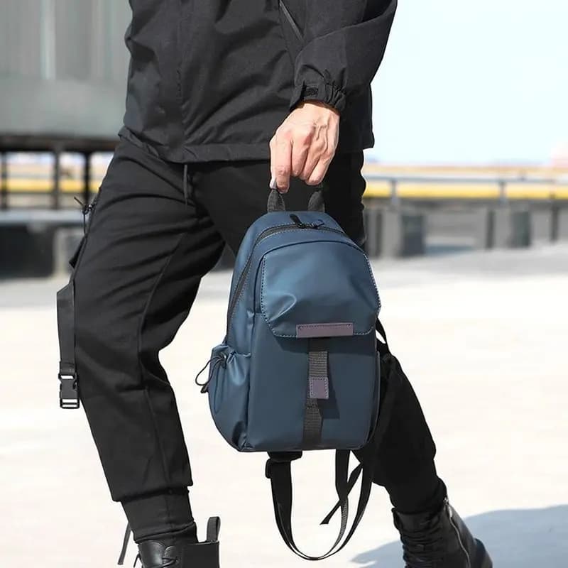 Casual Men Shoulder Chest Bag Nylon Waterproof Outdoor Sport Running Cycling Belt Bag Large Capacity Travel Phone Pouch Bag SAC