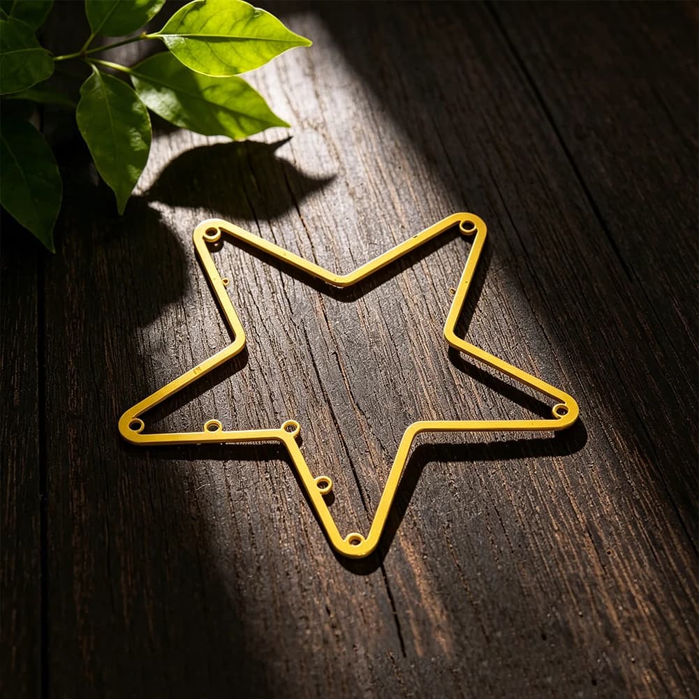 10cm Matte Gold Hollow Star Frame Pendant Metal Five-pointed Star Charm for Christmas Tree Dreamcatcher DIY Craft Decoration