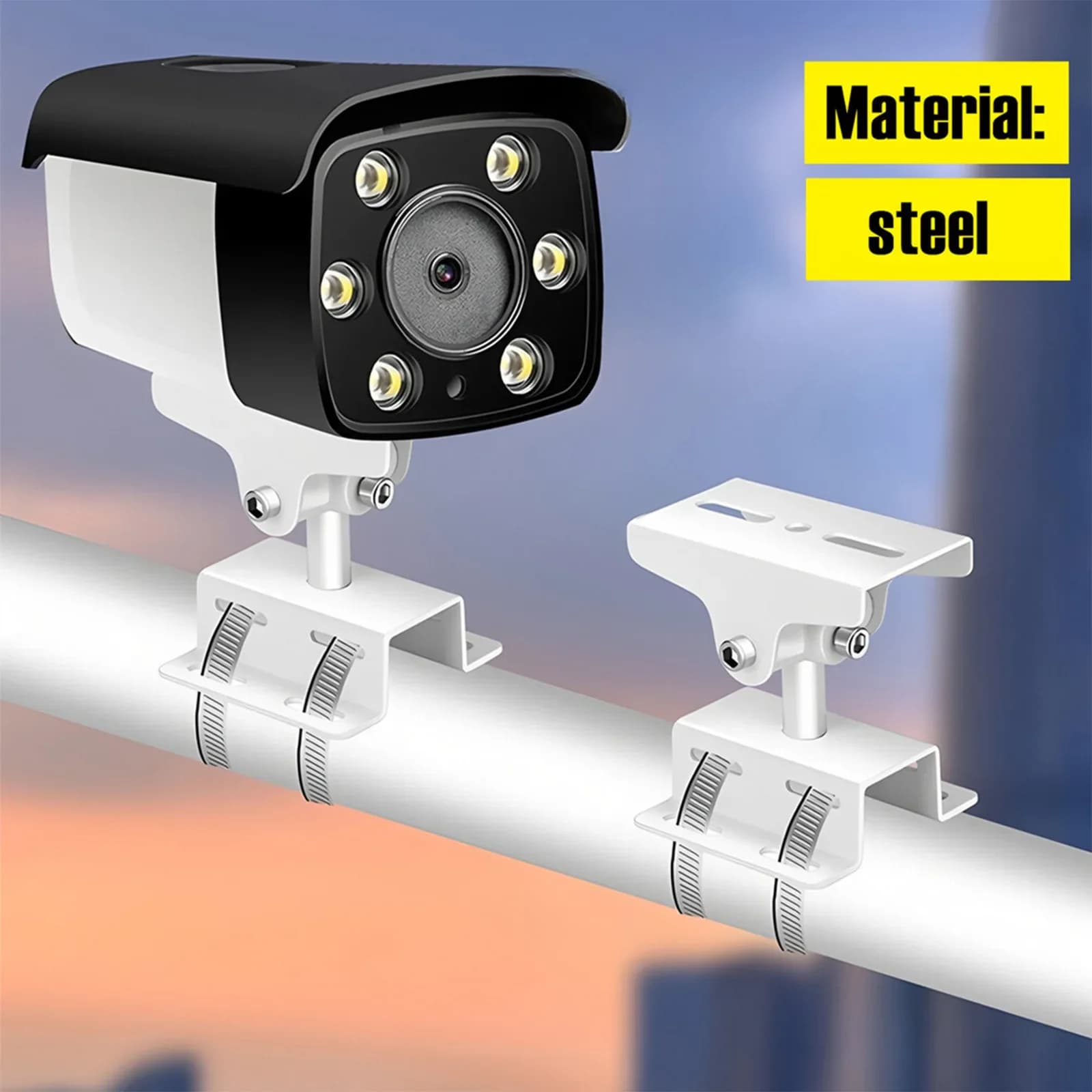 Adjustable Support for Camera with Track, LED Light, Webcam, 360° Rotation, 180° Inclination, Metal Structure for Stable Installation