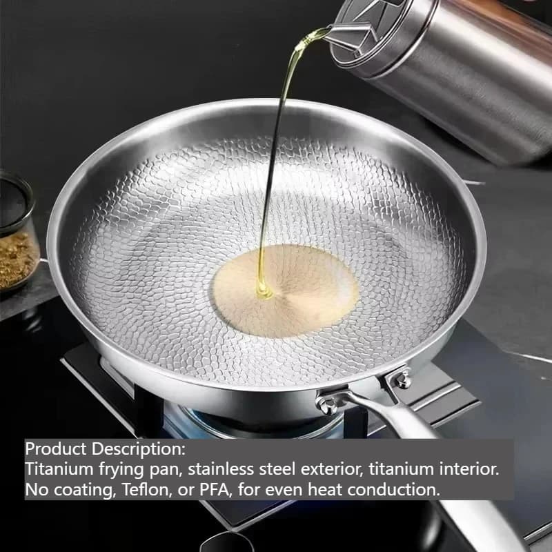 German pan, titanium pan, non-coated non-stick pan, universal induction cooker, steak pan
