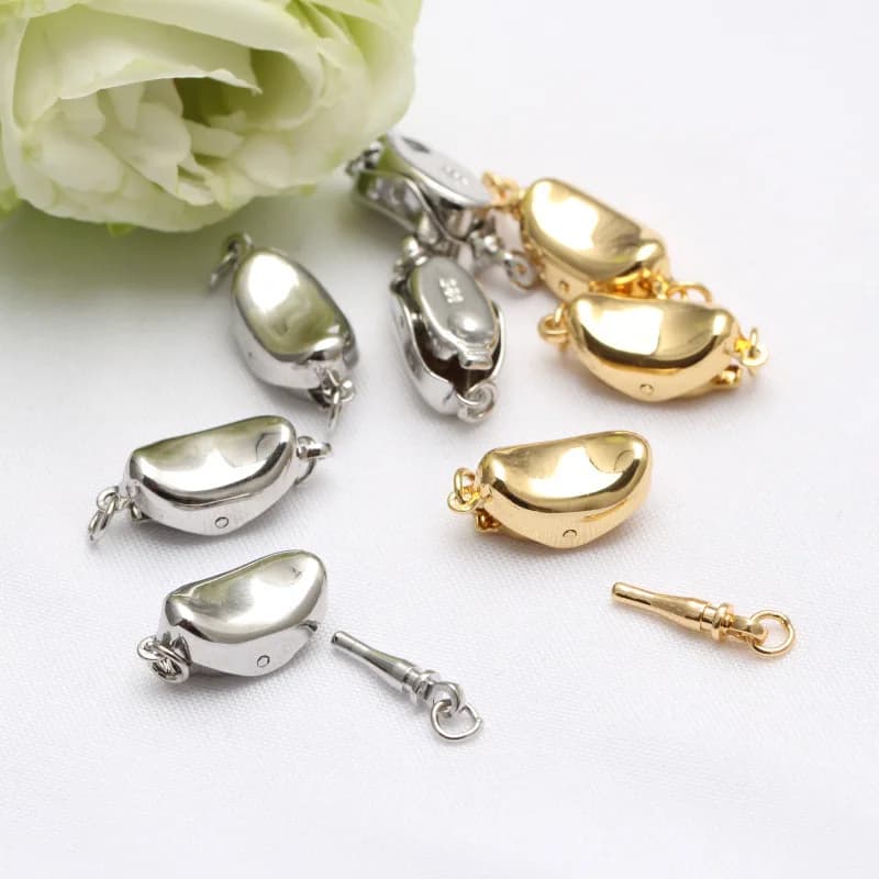 1PC Bean Buckle Clasps Claw Jewelry Making Materials Accessories DIY Charms Bracelets Necklace 14K Gold Plated Supplies
