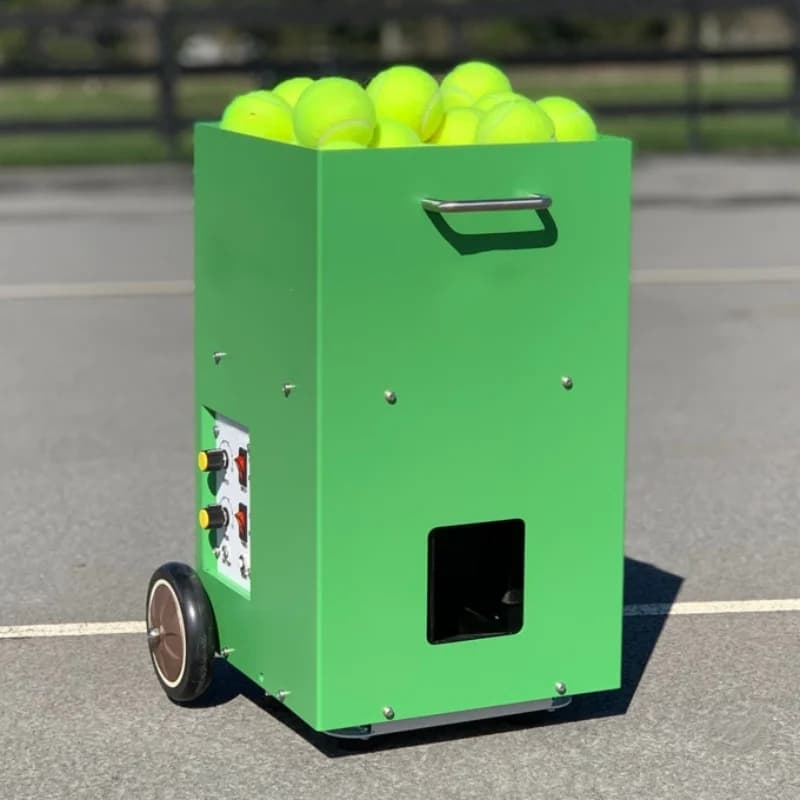 Macchina portatile per palline da tennis con altalena a testa sinistra e destra Macchina per allenamento con palline da tennis con racchetta didattica telecomandata