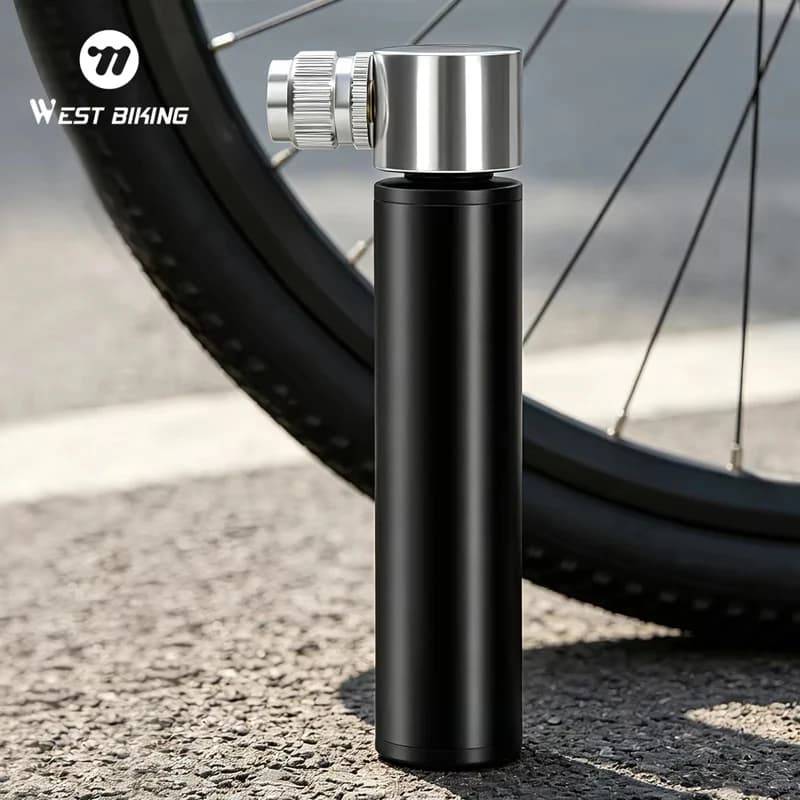 WEST BIKING 120PSI Portable Hand Air Pump High Pressure Bicycle Tire Inflator Mini Hand Pump for Bike Motorcycle Sports Balls