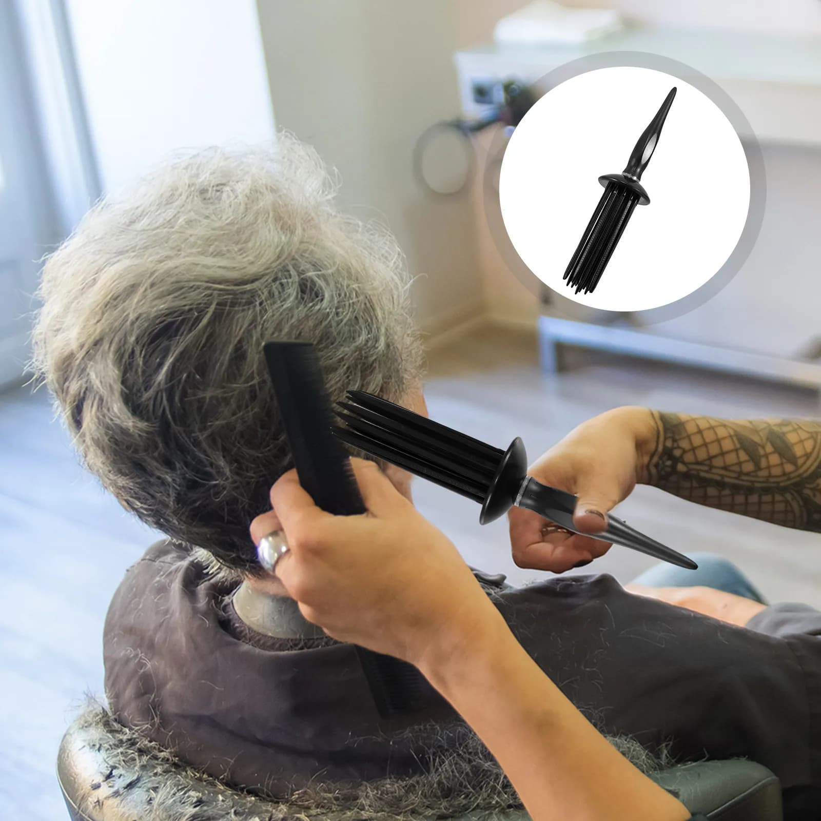 Professional Round Pet for Hair Styling, for Volume and Modeling of Ricci with Hair dryer, Antistatic Portable Tool for Curling Hair for Salon