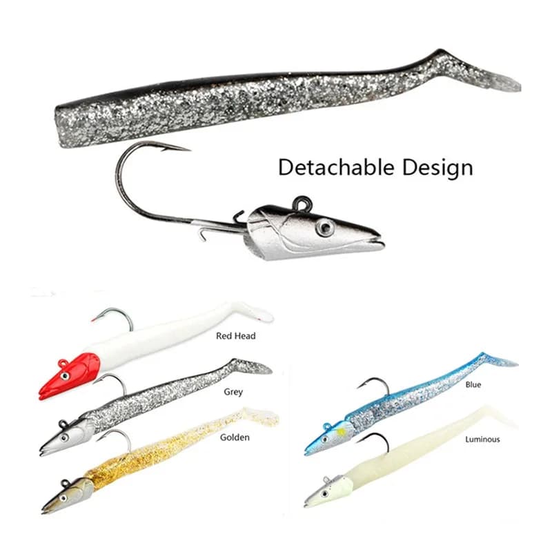1 pz Esca Artificiale Morbida da Pesca Invernale a Lunga Gittata con Jighead 19g 22g 34g Silicone Wobbler - Accessori Pratici per la Pesca