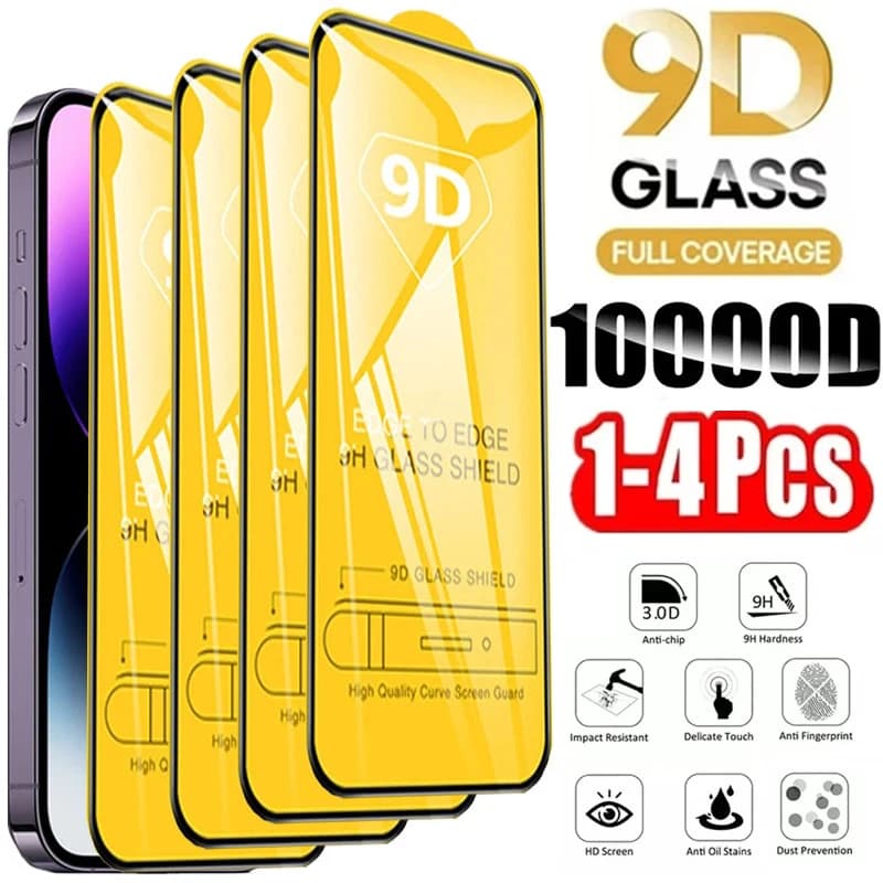 9D Tempered Glass Screen Guard Film for iPhone 16 Pro Max 17 16e 15 14 13 12 11 Protective Glass for iPhone XR XS Max 7 8 Plus