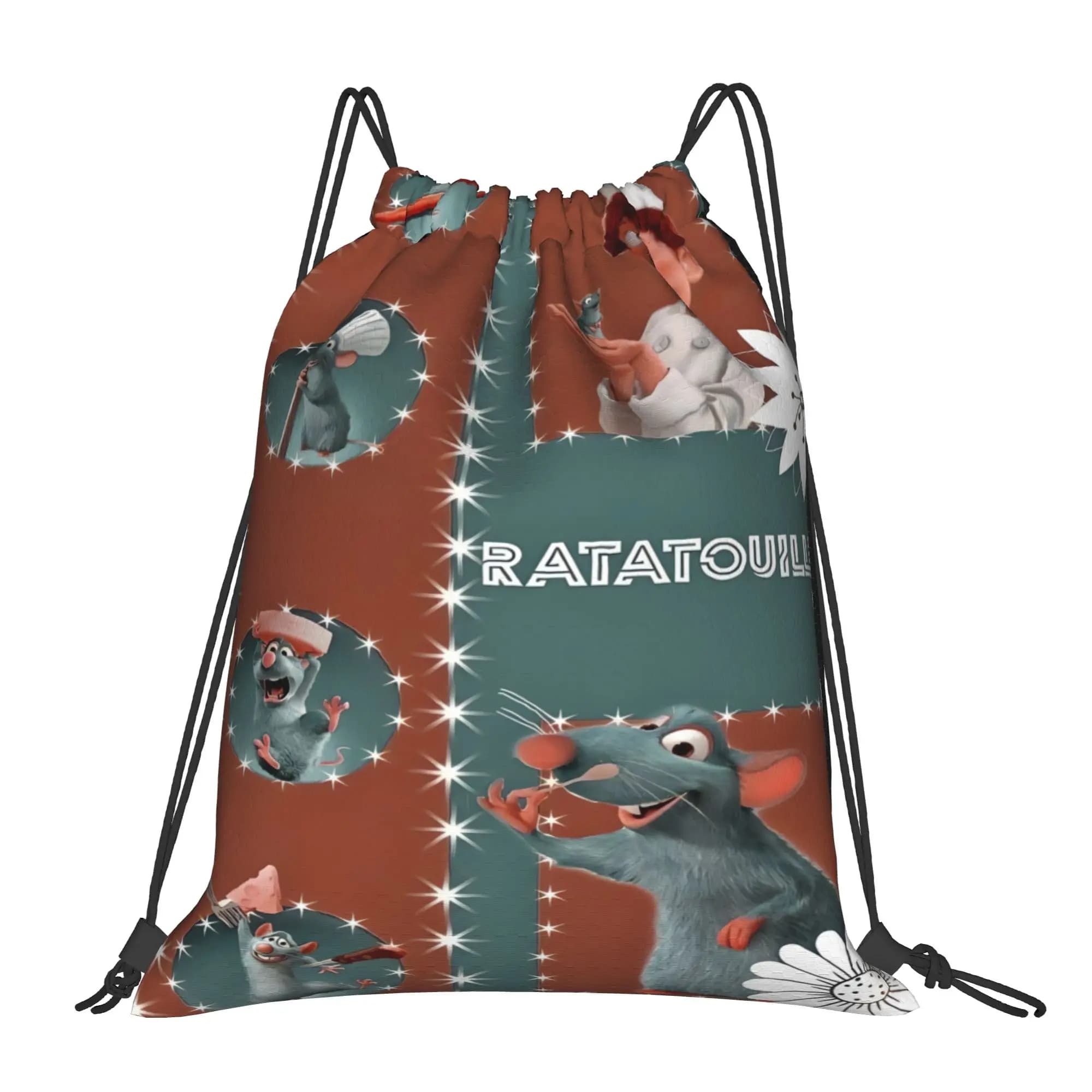 1 pz. Borsa versatile con coulisse Remy Ratatouille Remy Chef Kawaii, per scarpe e vestiti, zaino portatile per adolescenti