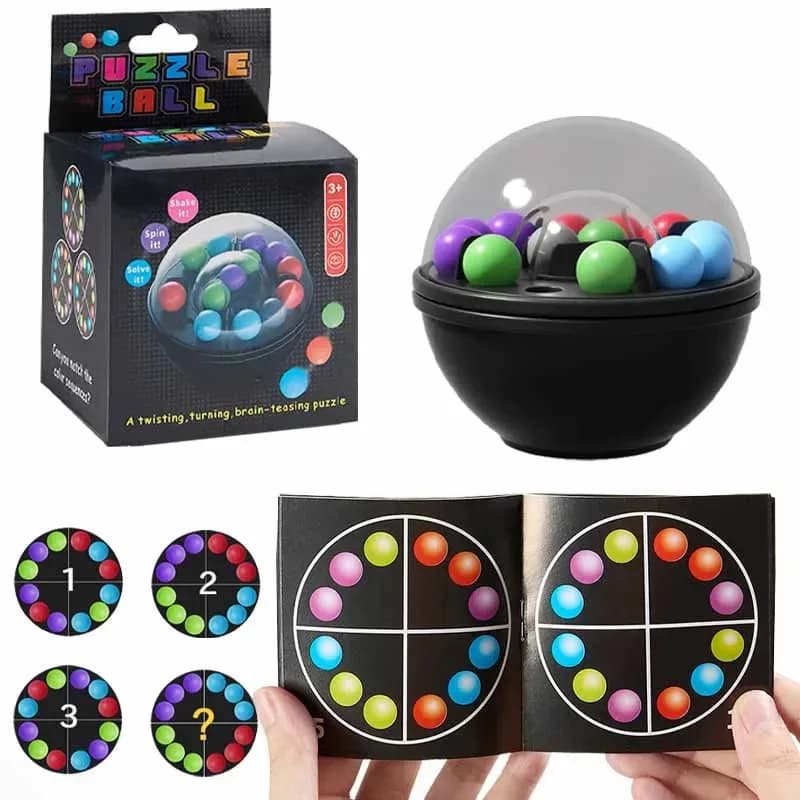 Rompicapo e giochi puzzle 3D, palla puzzle con perline magiche rotanti Giocattoli agitati Gioco intellettuale di pensiero logico per bambini Adulti