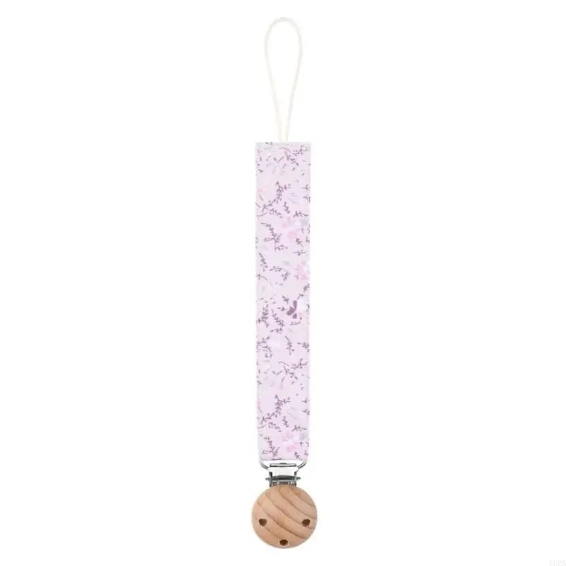 Catena per massaggiagengive per bambini Modello fiori Clip per ciuccio per neonati Clip per ciuccio in cotone e plastica per