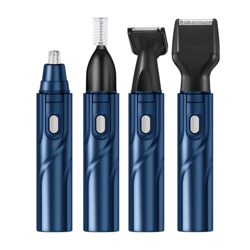 Set di bellezza 4 in 1 - Rasoio elettrico ricaricabile tramite USB, ideale per rasare barba, peli del naso, sopracciglia e capelli