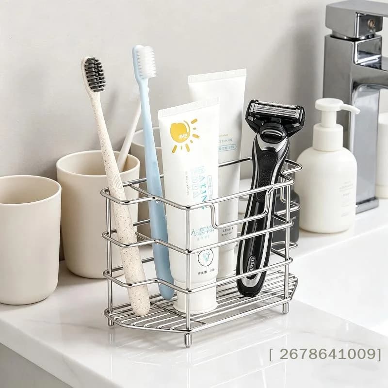 ⚑Stainless Steel Electric Toothbrush Holder Household Bathroom Toilet Storage Rack For Toothpaste And Razor