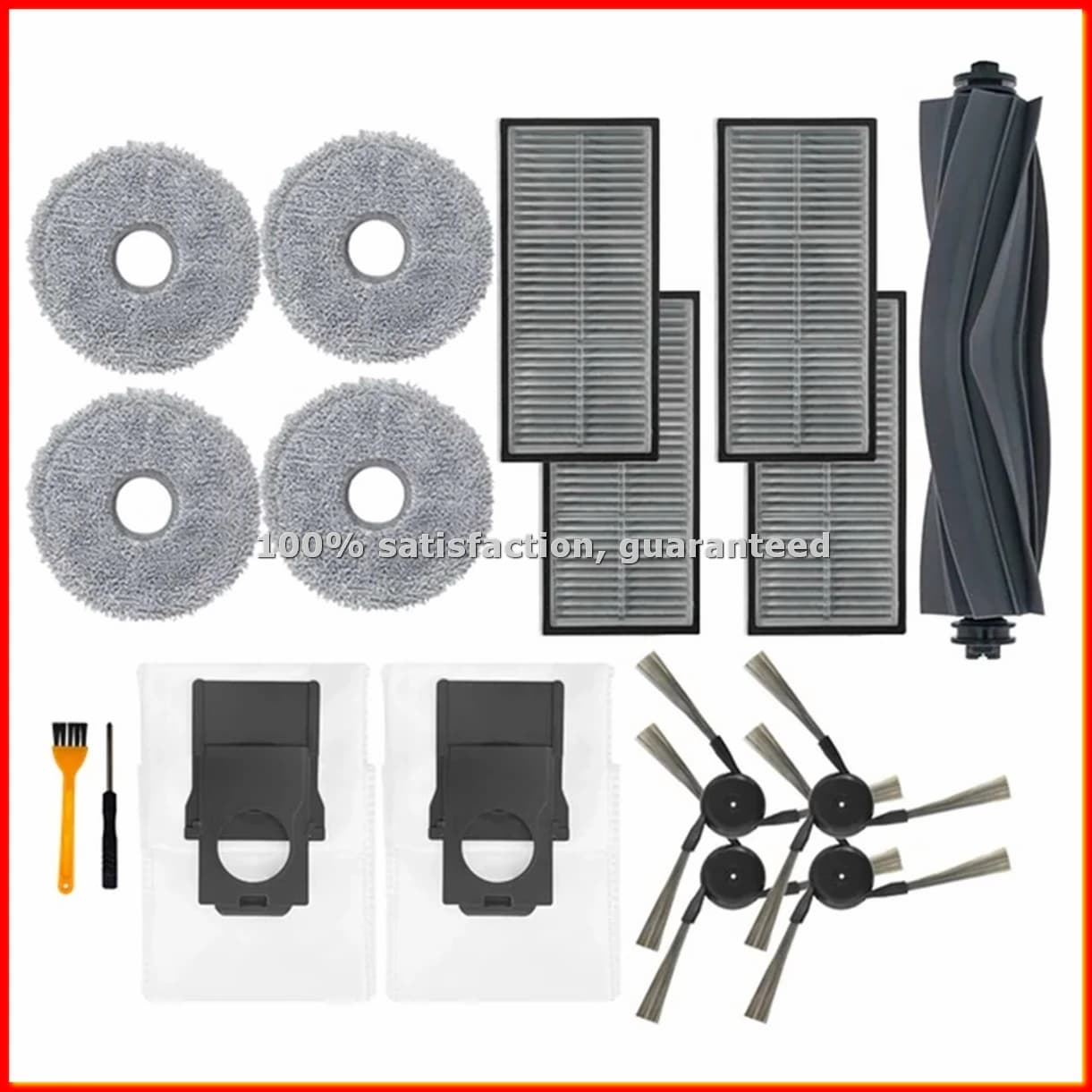 For Robot Vacuum Cleaner X40 X40 Ultra/X40 Pro: Main Brush, Side Brushes, Washing Panels, HEPA Filters, Collecting Bags - ABLM