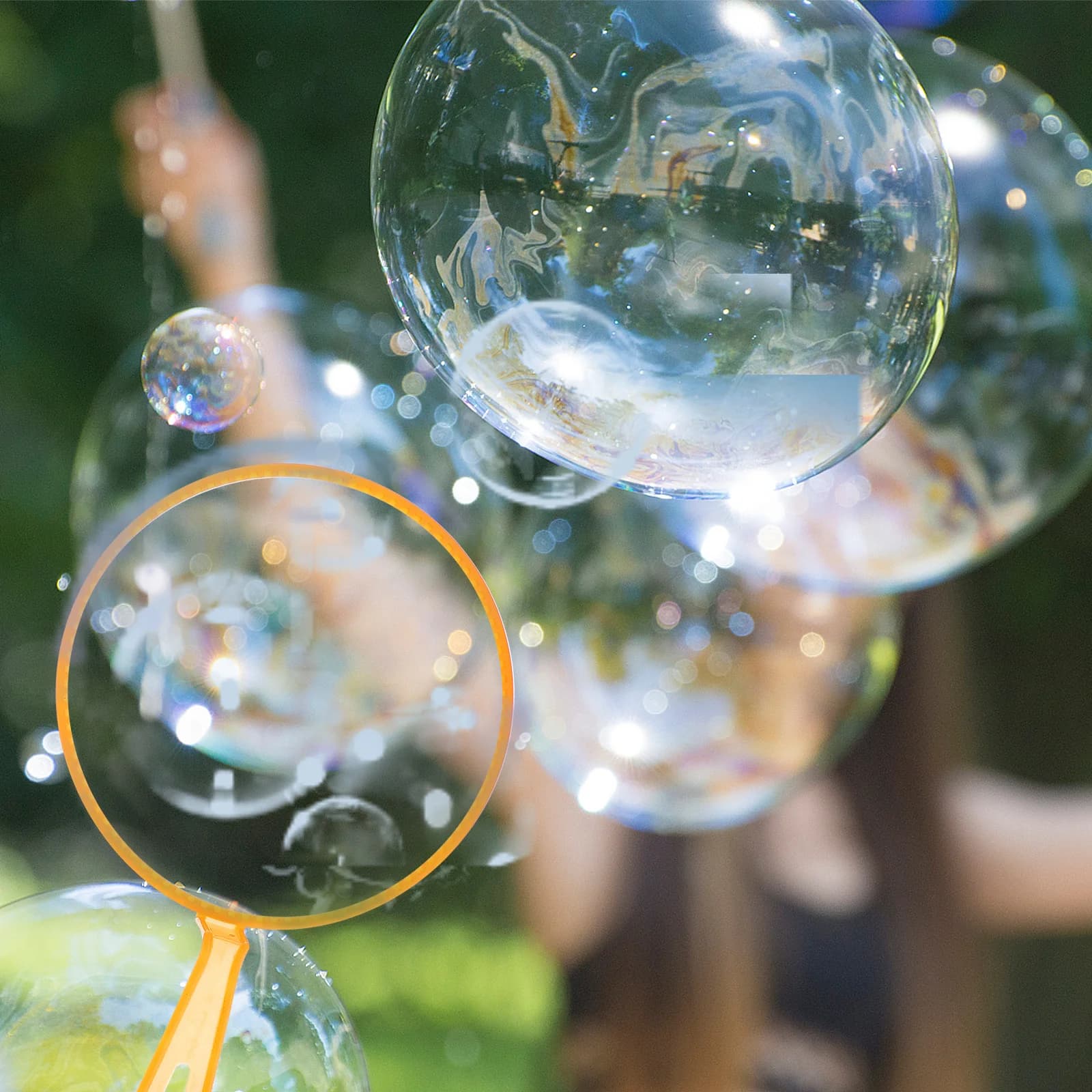 Kit di 3 Bacchette per Bolle di Sapone, Strumento Sicuro in Plastica per Bambini, Ore di Divertimento a Casa o all'Aperto, Set di Anelli per Bolle