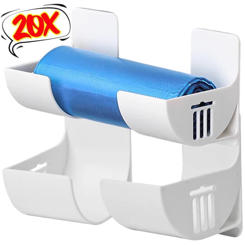 Porta sacchetti della spazzatura a parete Porta dispenser per sacchetti dei rifiuti in plastica Portaoggetti autoadesivo per organizer da cucina e bagno