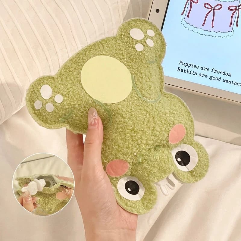 Borsa per acqua calda in peluche di cartone animato con riempimento d'acqua Scaldamani per studenti compatto e portatile Carino e antigelo