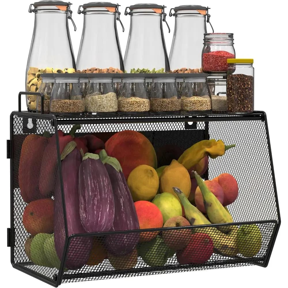 Set di Coperchi Magnetici per Scaffali, Contenitori per Frutta e Verdura, Organizzatori per Dispensa, Grandi Portaspezie per Piano Cucina