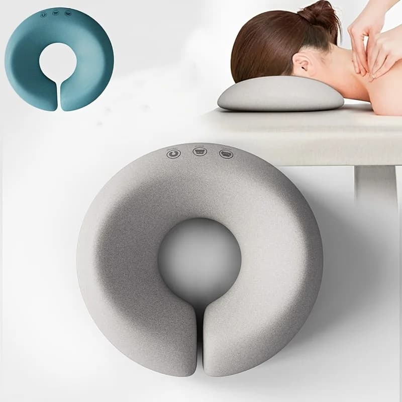 Cuscino ergonomico grigio per il viso e il collo, con chiusura a cerniera, lavabile solo a secco, multiuso per la casa
