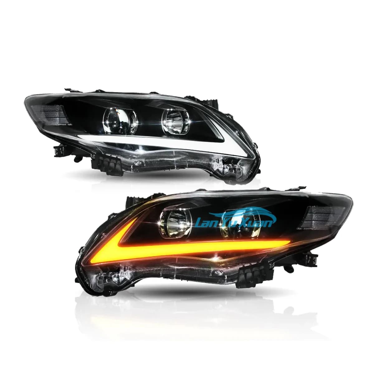 Lampade frontali per proiettore a LED complete per Corolla 2011 2012 2013 Luci anteriori Plug-n-Play DRL con indicatori di direzione sequenziali
