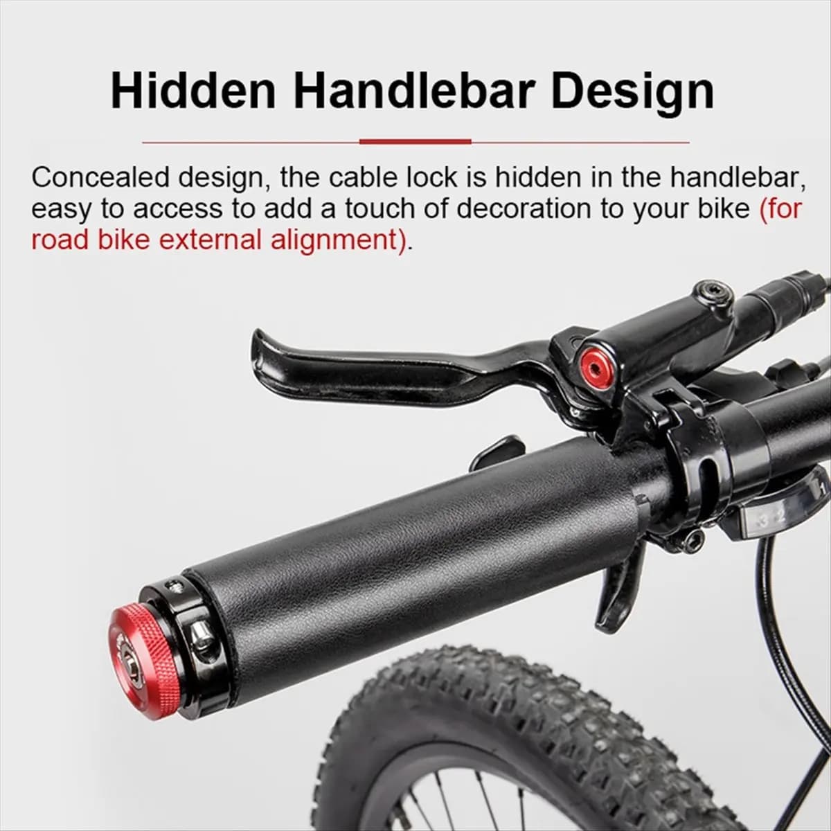 T34C Bike Lock Mountain Road Bike Hidden Steel Cable Lock Portable Helmet Lock Key Lock Anti-Theft Lock Bike Riding Lock C