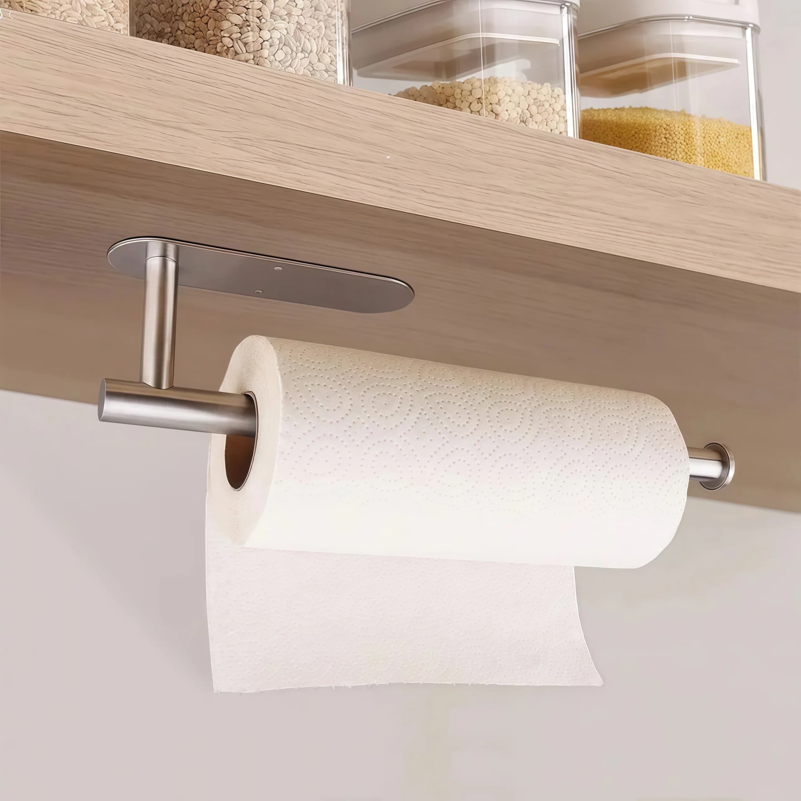 Wall Mounted Toilet Paper Holder, Toilet Rack, 1 Count Self Adhesive Stainless Steel Roll Paper Dispenser, Toilet Paper Holder for Kitchen Bathroom, Toilet Paper Dispenser Mounted On Wall, Durable and Convenient