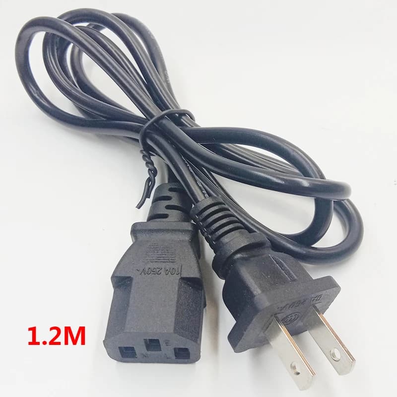 Cavo di Alimentazione CA da USA a IEC 320 C13 a 2 Poli, Cavo di Prolunga C13 per Desktop, Laptop, PC, Monitor, 1.2M (Compatibile con Spine Americane, Giapponesi, Messicane)