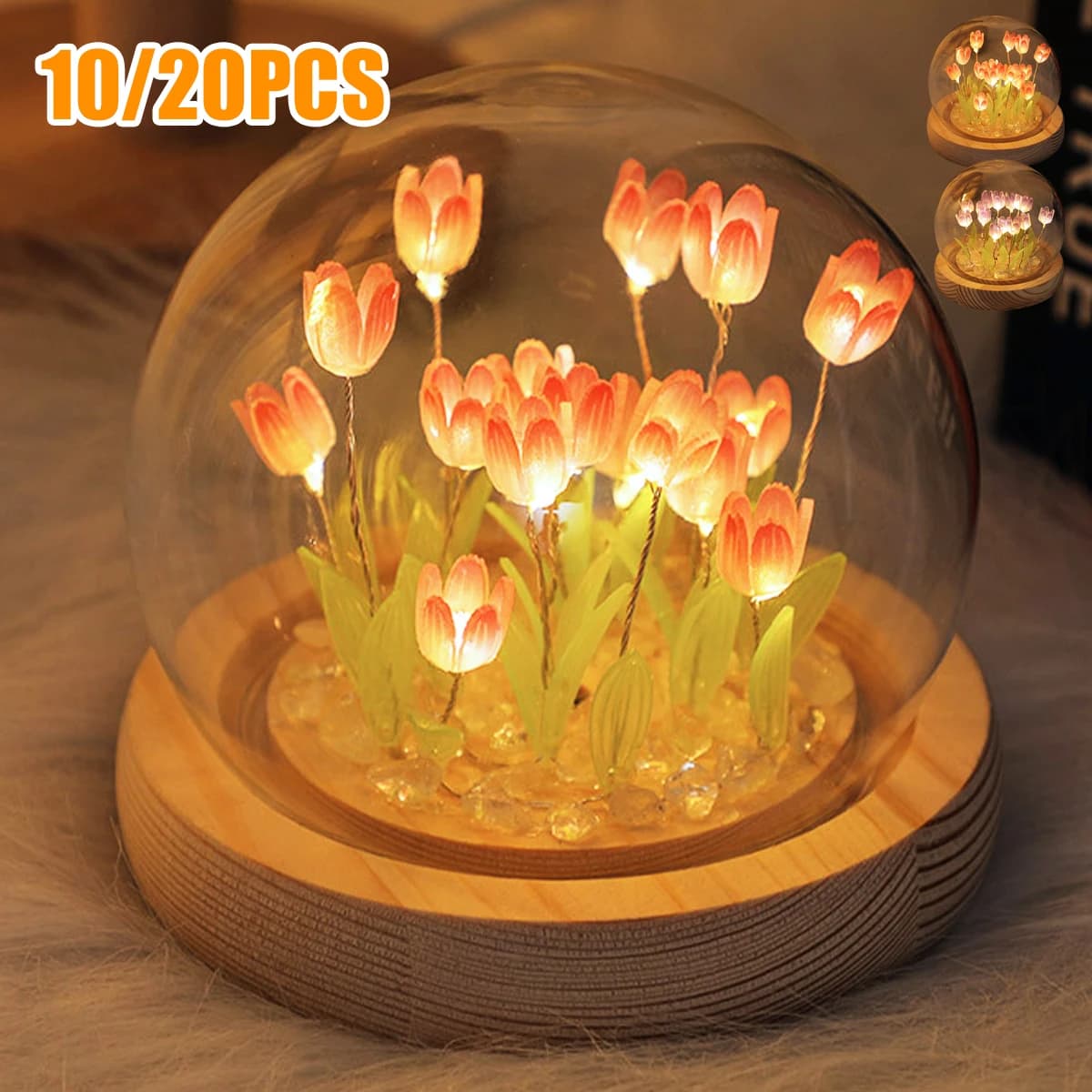 DIY tulip LED night light Hand-made tulip Christmas gift Battery operation Tulip Flower Night light Table decoration Bedside lamp Decor
