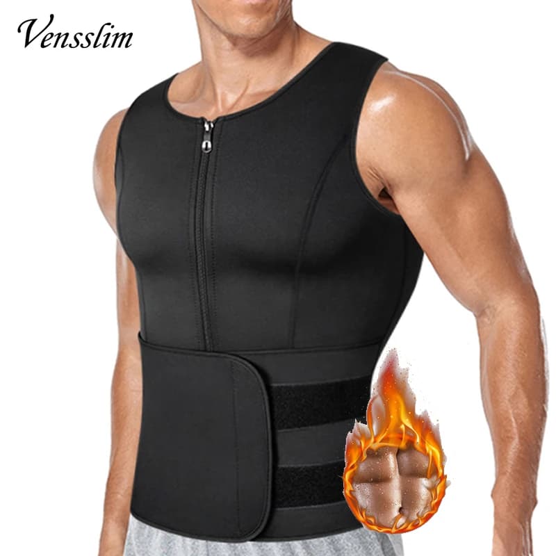 Vensslim Sauna Gilet per il sudore Uomo Compressione Body Shaper Giacca Top Pancia Controllo Vita Trainer Dimagrante Termo caldo Perdita di peso