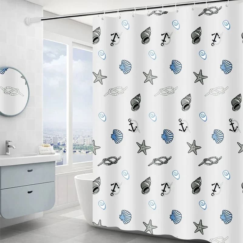 Semplice tenda da doccia a conchiglia piccola Tenda impermeabile per bagno Protezione privacy opaca Tenda decorativa per WC facile da pulire