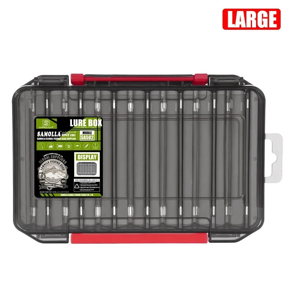 Scatola per attrezzatura da pesca in plastica Attrezzo da pesca 12 scomparti Organizzatore per attrezzi da pesca Accessori da pesca a doppia faccia