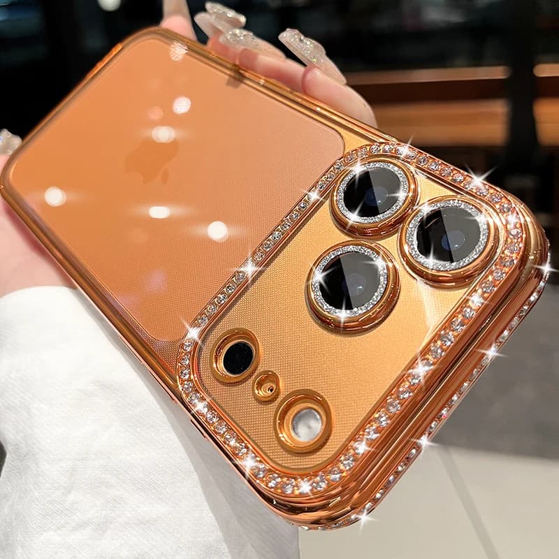 Custodia di lusso con diamanti glitter per iPhone 17 Pro 17 Pro Max 17 16 15 14 13 12 11 16 ProMax Cover da donna antiurto Crystal Clear