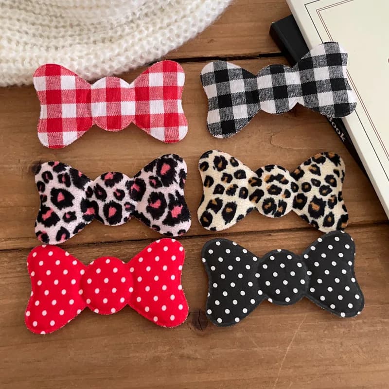 Clip per acconciature magiche Fiocco leopardato per donna Frangia laterale invisibile Accessori per capelli con impugnatura antiscivolo