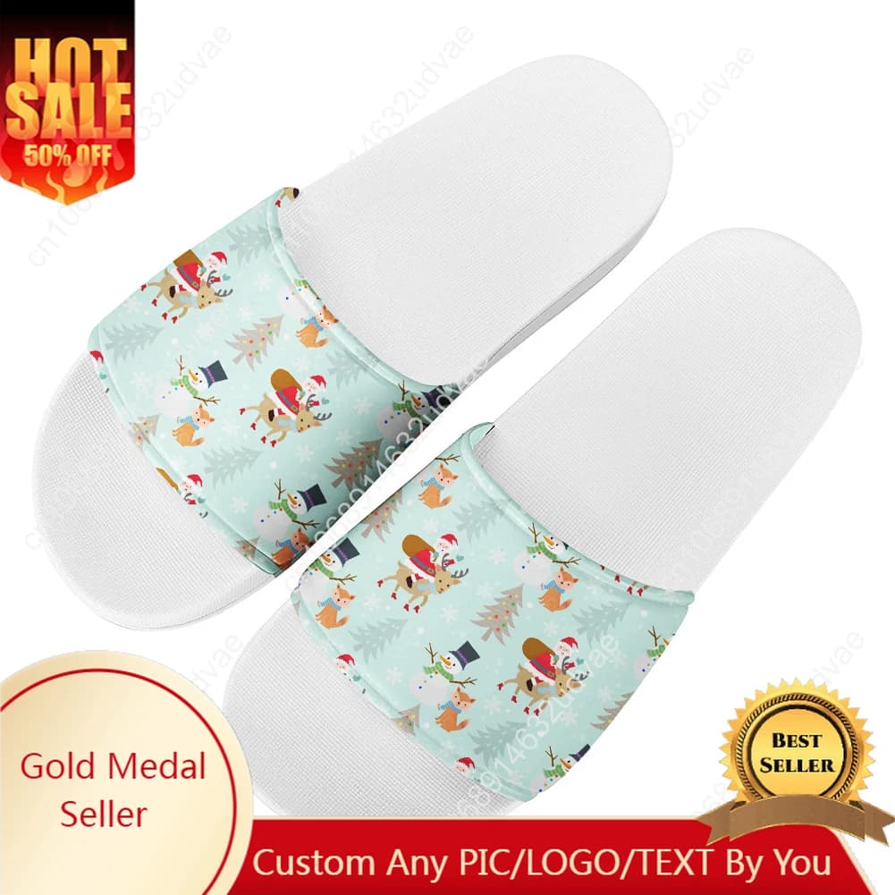 Christmas Slippers Home Bathroom Sandals Water Shoes Man Woman Teenagers Interior Sandals Poor Summer Slippers Customized