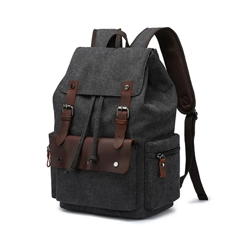 Retro Fashion Canvas Backpack Thickened Travel Leisure Student Bookbag Men's 2026 New Style Zolun Dore Soft Handle Zipper Bag