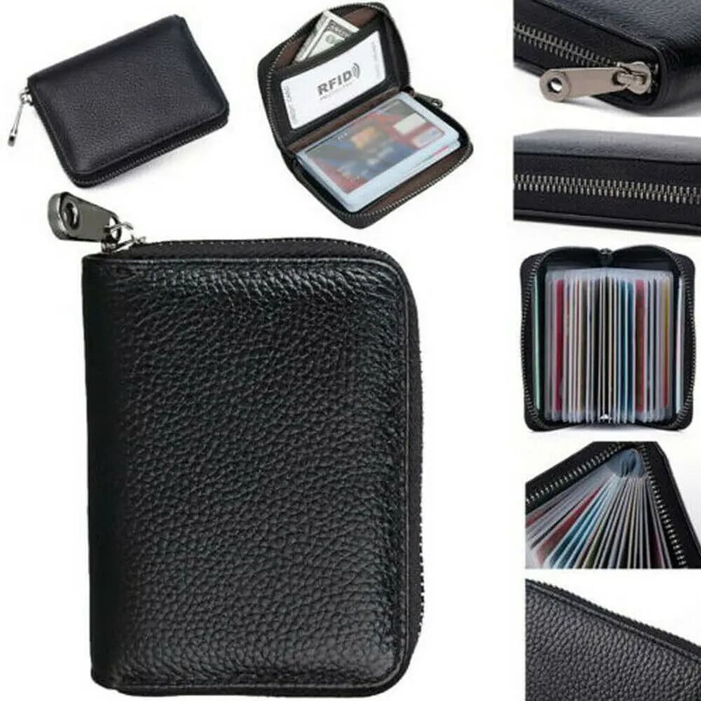 2023 Nuovo Mini Portafoglio in pelle da 20 carte Mini Portafoglio in pelle Custodia da lavoro Portaborse Blocco RFID Carteira Masculina Porte Carte