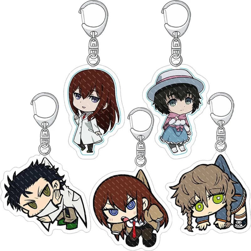 55MM Anime Game Steins;Gate Figure Okabe Rintarou Makise Kurisu Shiina Mayuri Feiris Nyannyan Acrylic Keychain Kawaii‌ Gifts