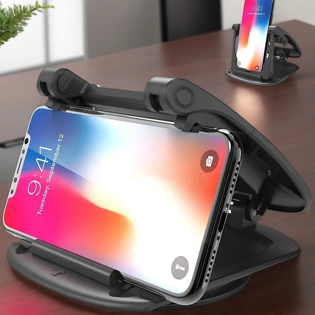 Aggiornato 360 ° Supporto per telefono per auto girevole Supporto per cruscotto Supporto per visualizzazione orizzontale verticale