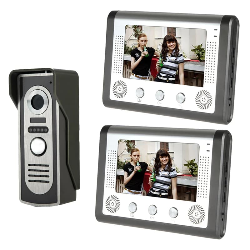SYSD 7 Inch Monitor Wired Video Intercom Doorbell with Unlock Building Doorbell Equipment Infrared Night Vision
