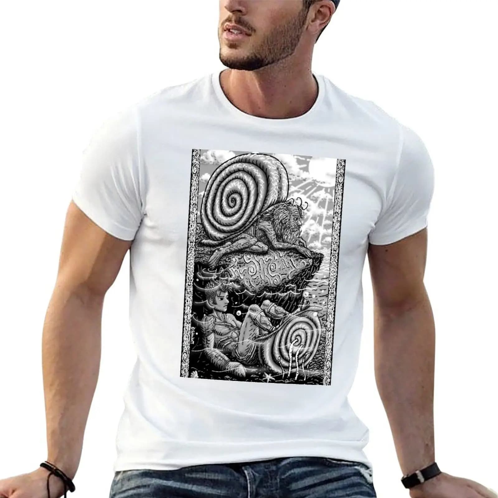 La Conchiglia. Un'illustrazione di una carta dei tarocchi di Ripponlea, volume 2. T-shirt da uomo, maglietta estiva.