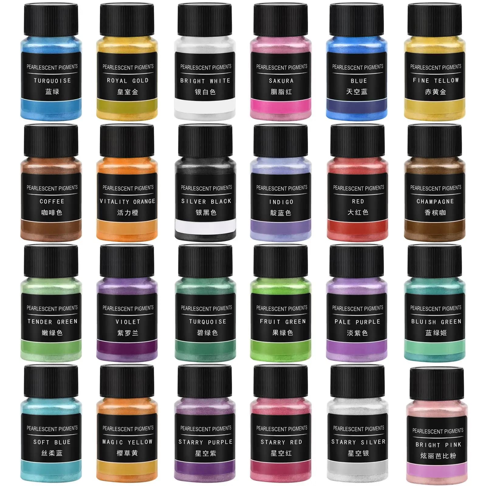 24 Colors Pearlescent Powder Epoxy Resin Pigment Filler Candle Dye Powder Colorant DIY Resin Mold Jewelry Making Material
