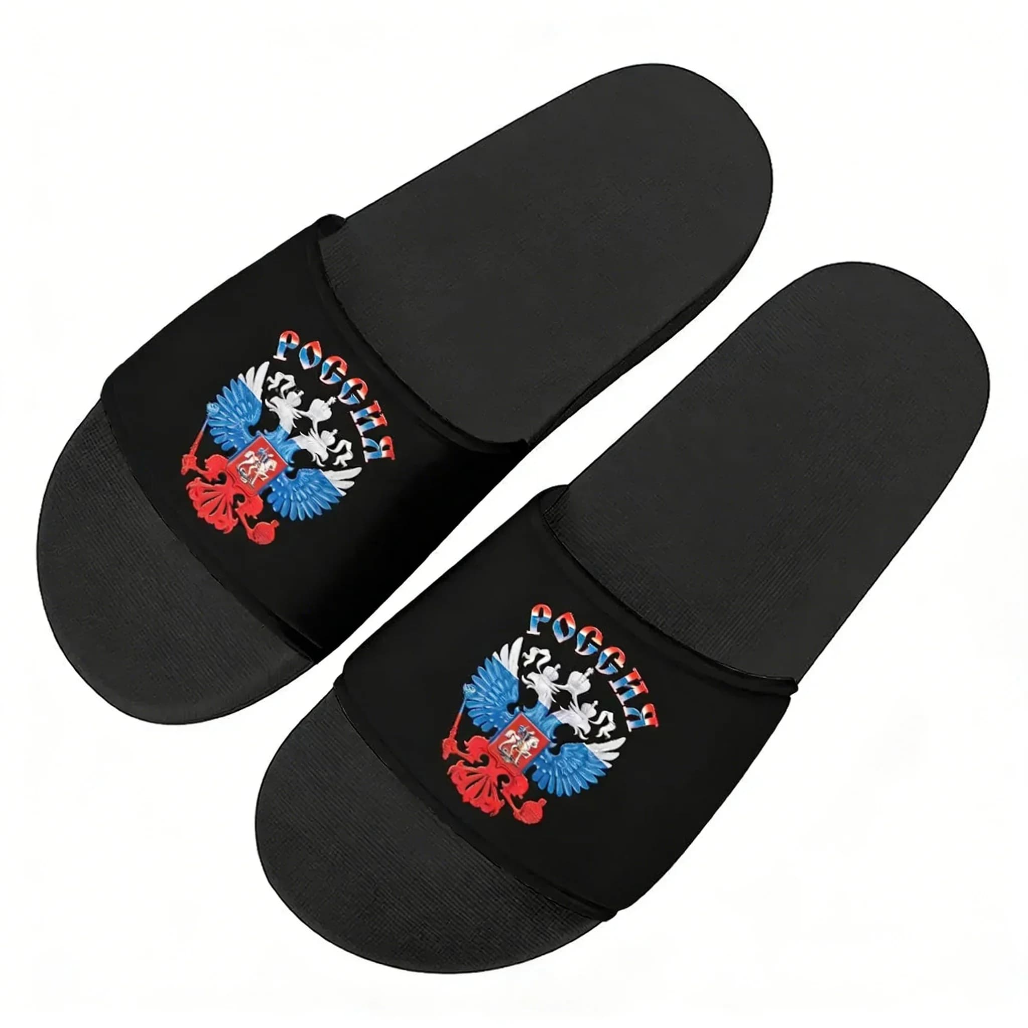 Russia Coat Of Arms Badge Slippers Home Water Shoes Pop Fashion Vintage Mens Womens Beach Pool Sandals Custom Summer Slipper